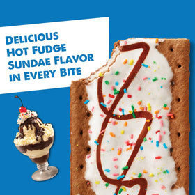 Pop-Tarts Hot Fudge Sundae served with milk enhances flavor