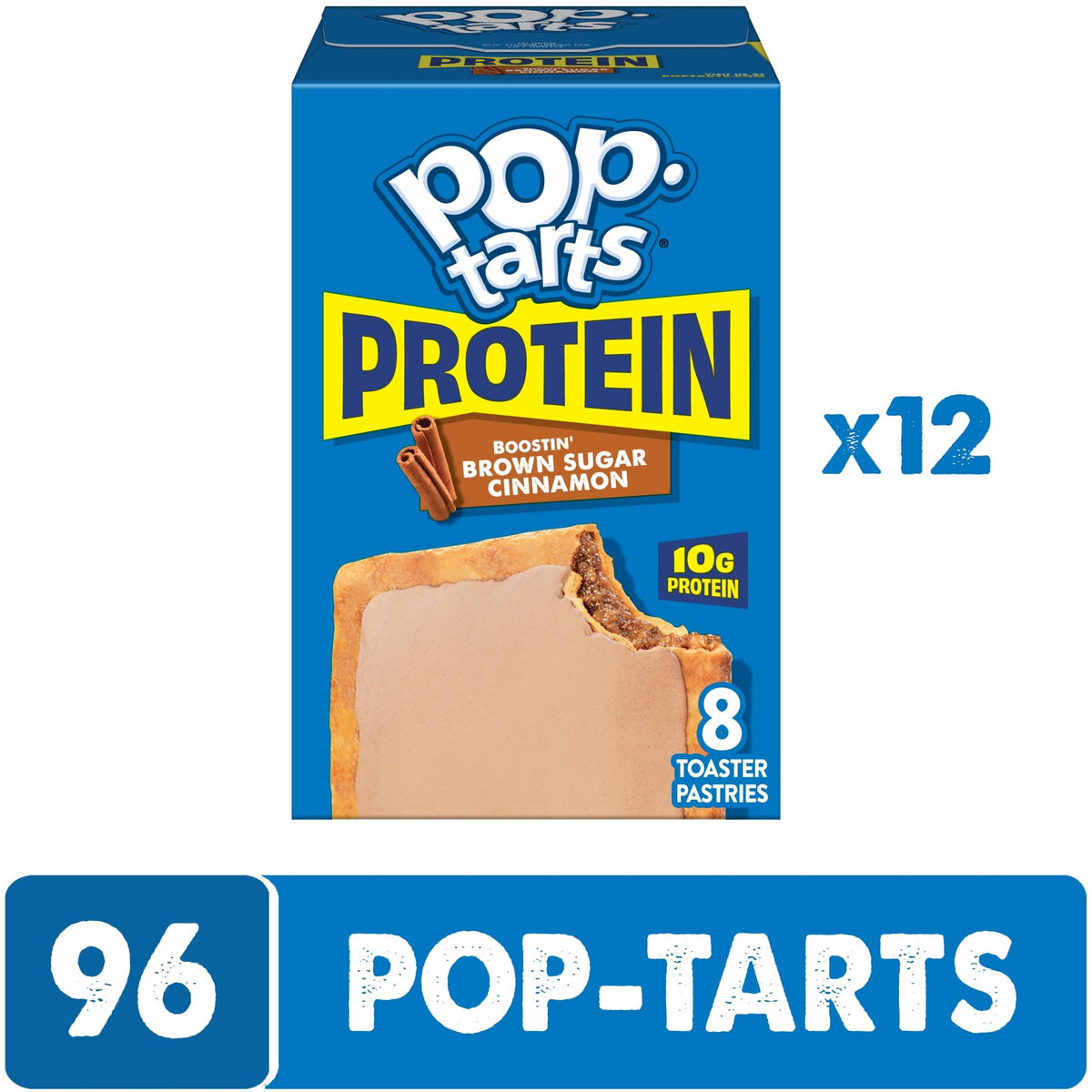 Pop-Tarts Protein Boostin' Brown Sugar Cinnamon frosting detail highlights sweet finish.