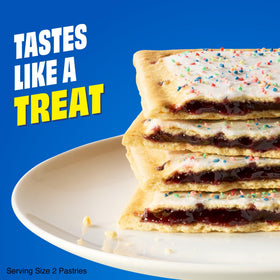 Microwaved Pop-Tarts Protein Bumpin' Blueberry for a fast protein snack.