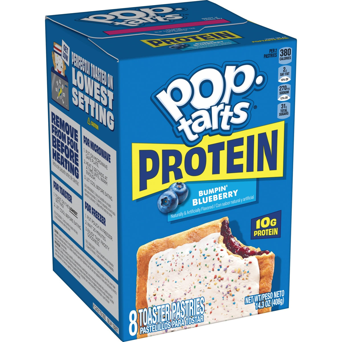 Portable pouch snack: Pop-Tarts Protein Bumpin' Blueberry on the go.
