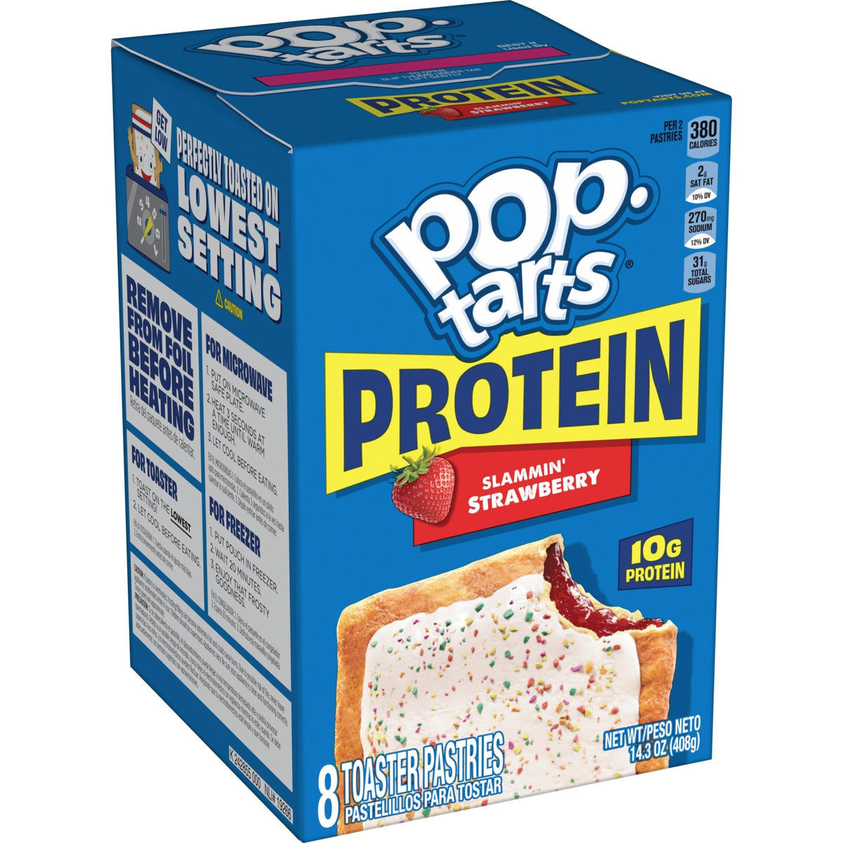 Pop-Tarts Protein Slammin' Strawberry delivers 10g protein per serving.
