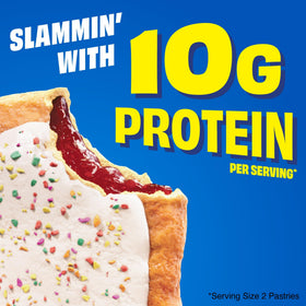 Pop-Tarts Protein Slammin' Strawberry 96-pack provides 10g protein each.