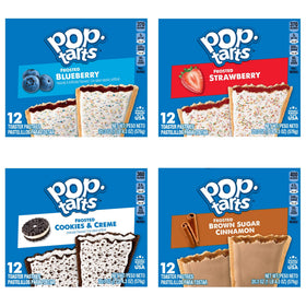 Pop-Tarts toaster pastries paired with milk for a quick meal.