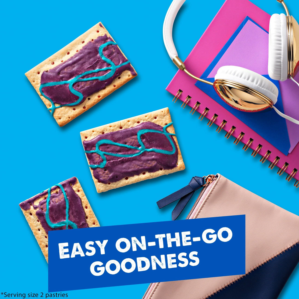 Travel-friendly packaging makes Pop-Tarts a convenient snack for work or school.