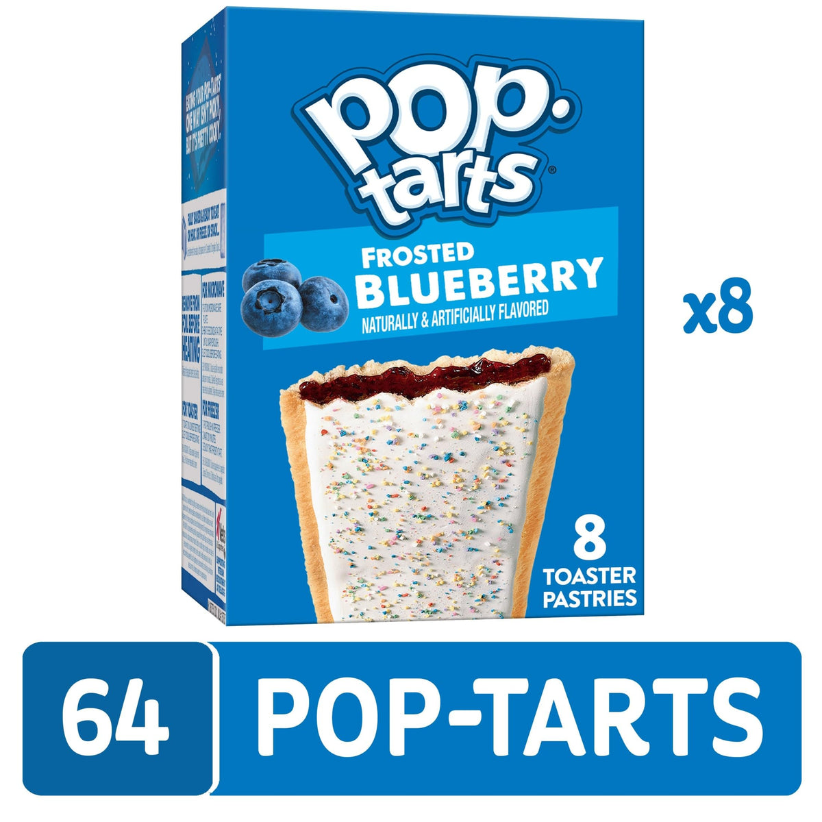 Pop-Tarts Frosted Blueberry two pastries per pouch for easy grab-and-go.