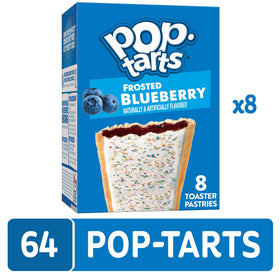 Pop-Tarts Frosted Blueberry two pastries per pouch for easy grab-and-go.