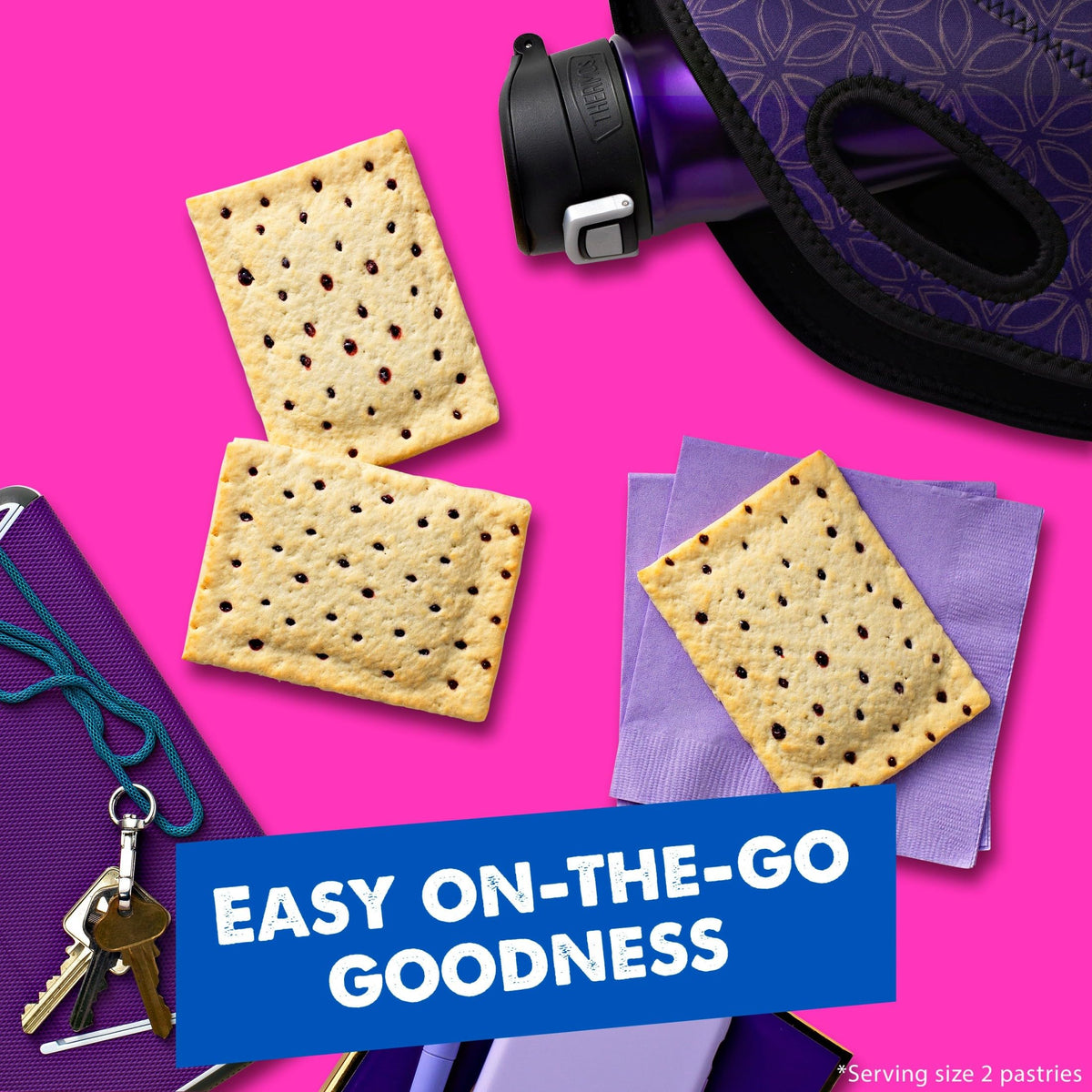 Pop-Tarts Unfrosted Blueberry lunchbox-friendly treat supports after-school cravings.
