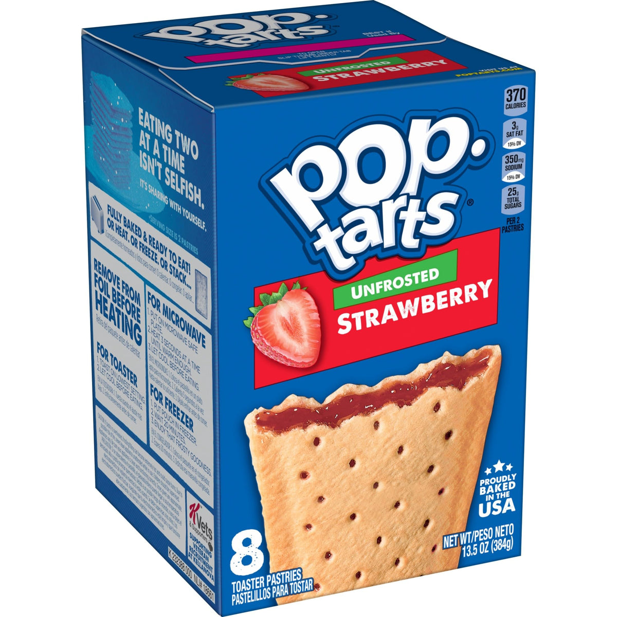 Pop-Tarts Unfrosted Strawberry open-pack for easy snacking on the go.