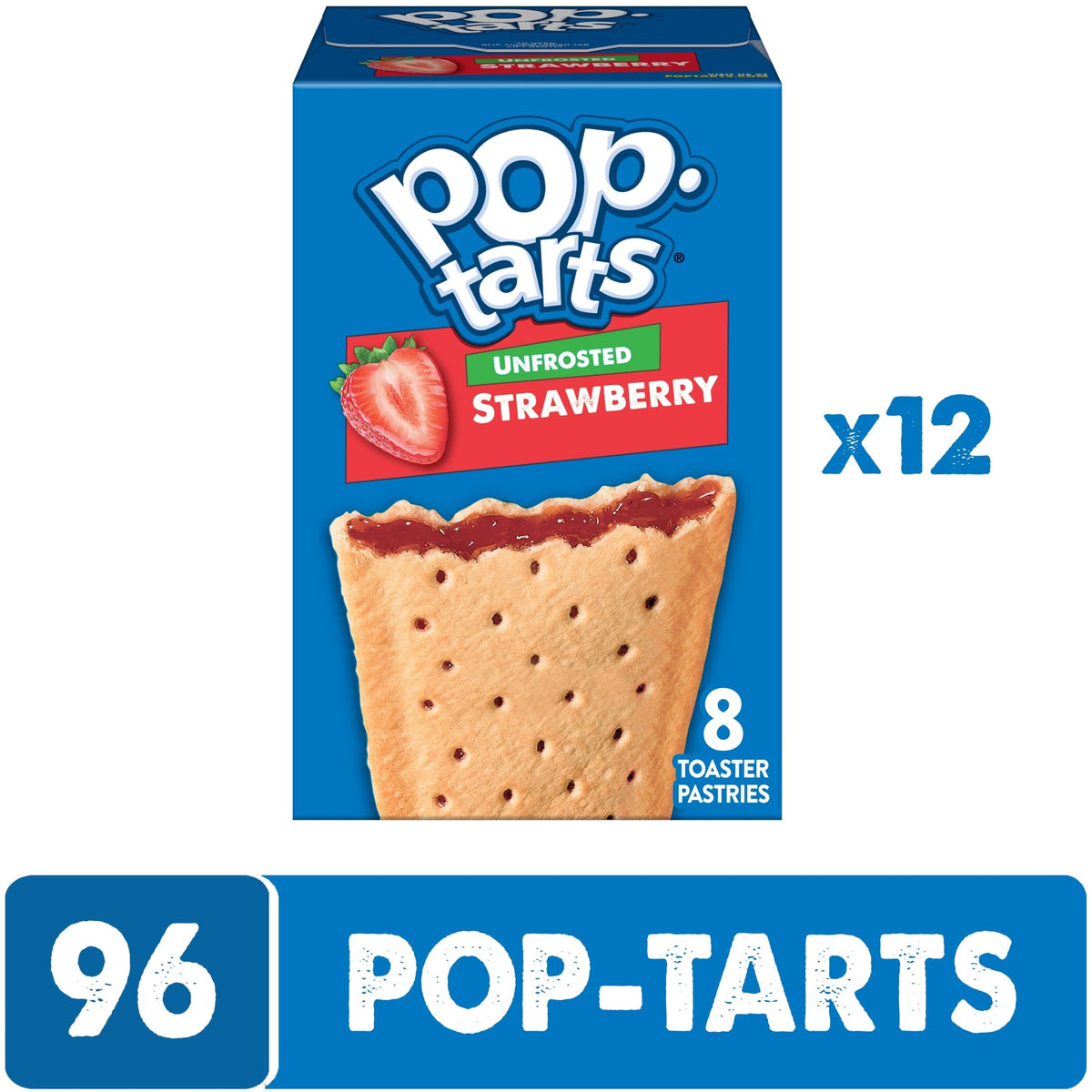 Pop-Tarts Unfrosted Strawberry package ready to grab-and-go in lunch bags.