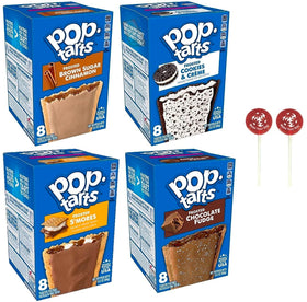 Pop Tarts variety pack boxes show four flavors for quick breakfasts