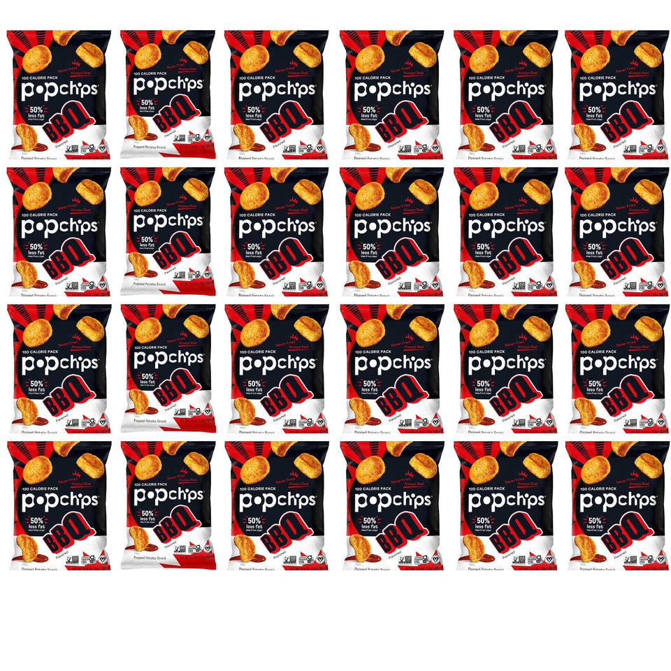 popchips BBQ potato chips front view in multi-pack ready for sharing