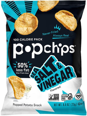 Close-up of Popchips crisp texture highlighting the light popped crunch.