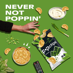 Popchips Sour Cream & Onion chips in a kid-friendly lunchbox.