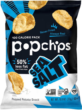 Popchips variety pack front view, 30-count multipack for families