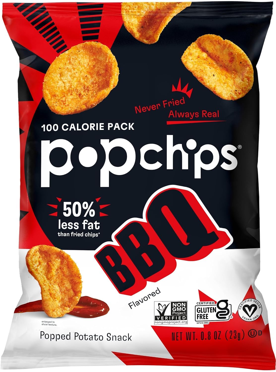Popchips Salt & Vinegar bag delivers tangy, crispy crunch on the move.