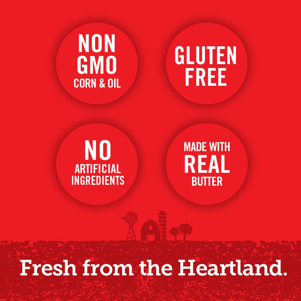 Gluten-free, Non-GMO ingredients from Popcorn Indiana ensure simple snacking.