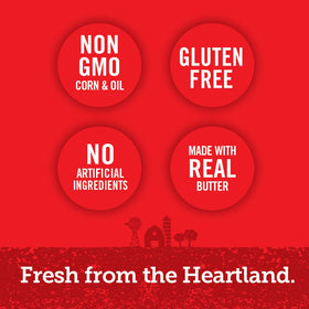 Gluten-free, Non-GMO ingredients from Popcorn Indiana ensure simple snacking.