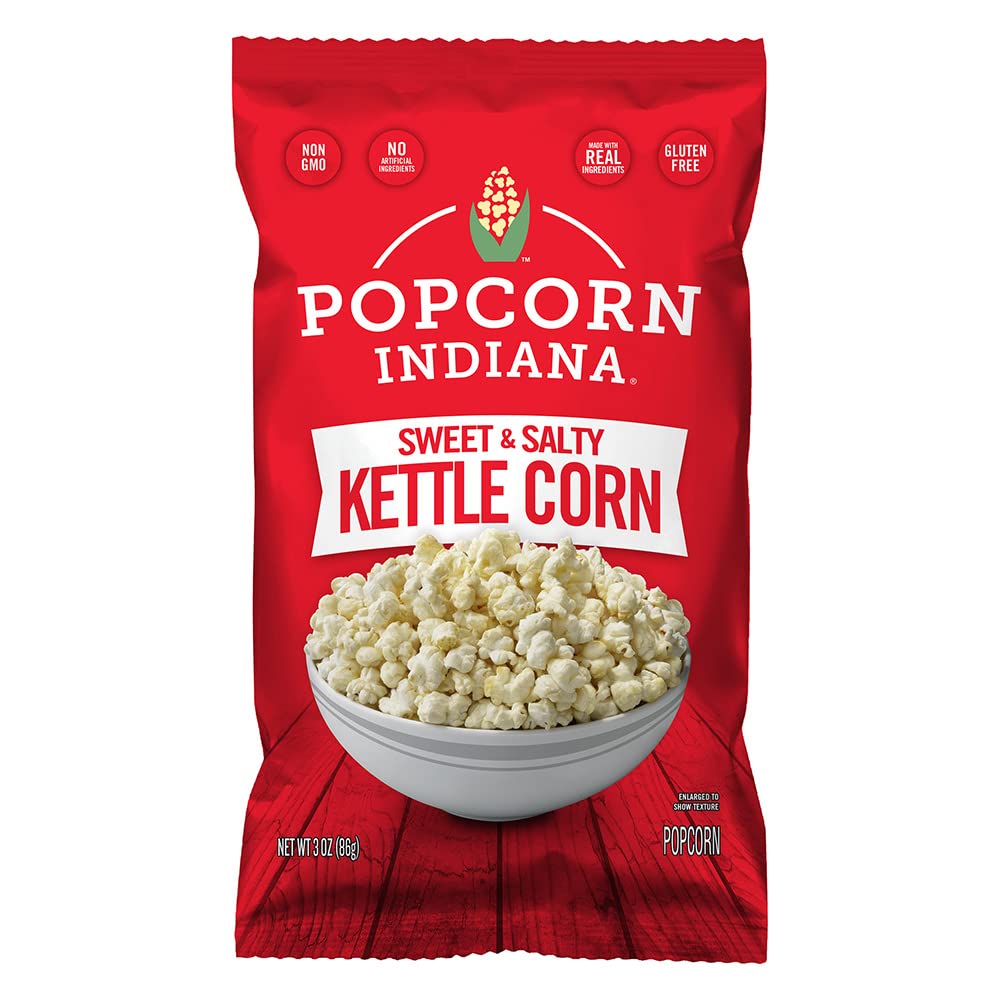 Popcorn Indiana kettle corn six-pack 3oz bags ready-to-eat snacking