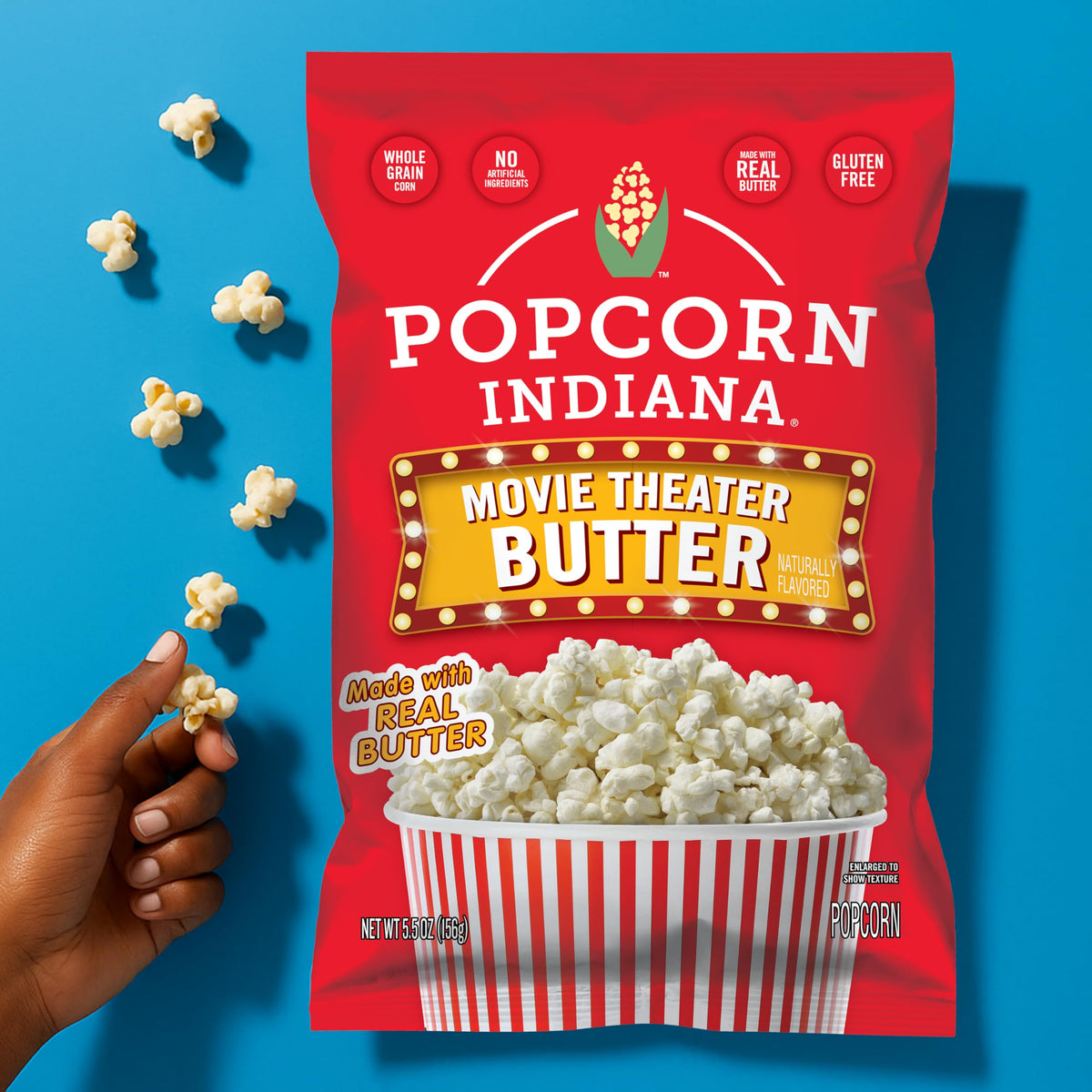 Popcorn Indiana Movie Theater Butter bag ready for quick after-school snack