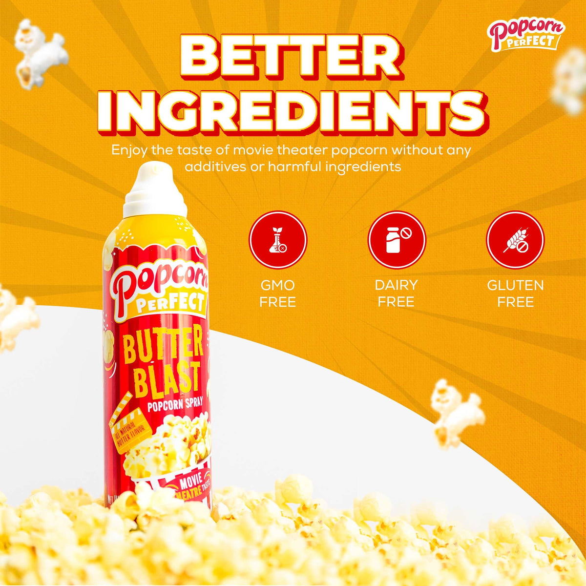 Popcorn Perfect zero-calorie butter spray delivers rich taste with control.