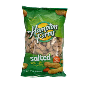 Popcorn Supply Co Hampton's roasted salted in-shell peanuts 12-pack display for concessions