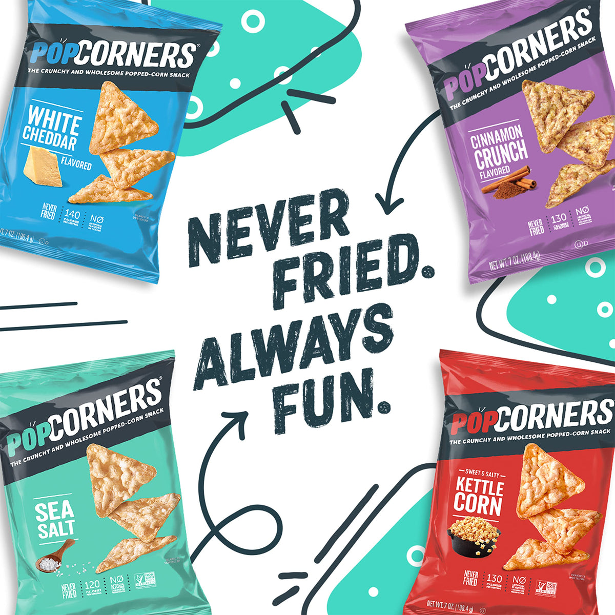 Gluten-free and Non-GMO Verified seal on PopCorners packaging.