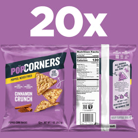 Close-up of PopCorners Cinnamon Crunch showing crispy texture for a satisfying snack.