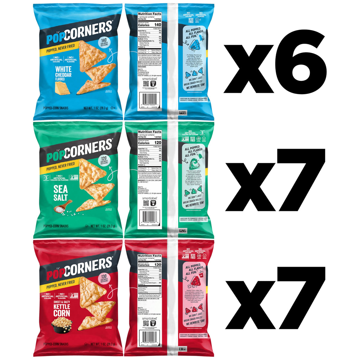 PopCorners Core 3 Kettle Corn pack—light, mildly sweet crunch for active days.