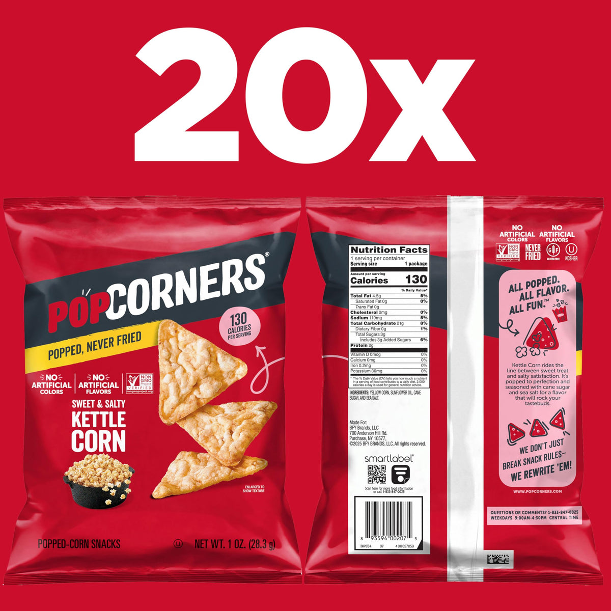 Close-up of PopCorners kettle corn texture with crisp popped kernels.