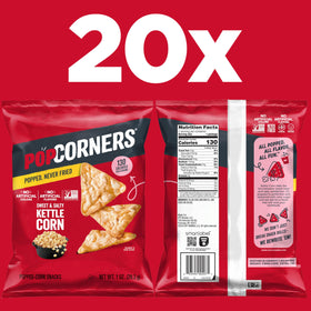 Close-up of PopCorners kettle corn texture with crisp popped kernels.