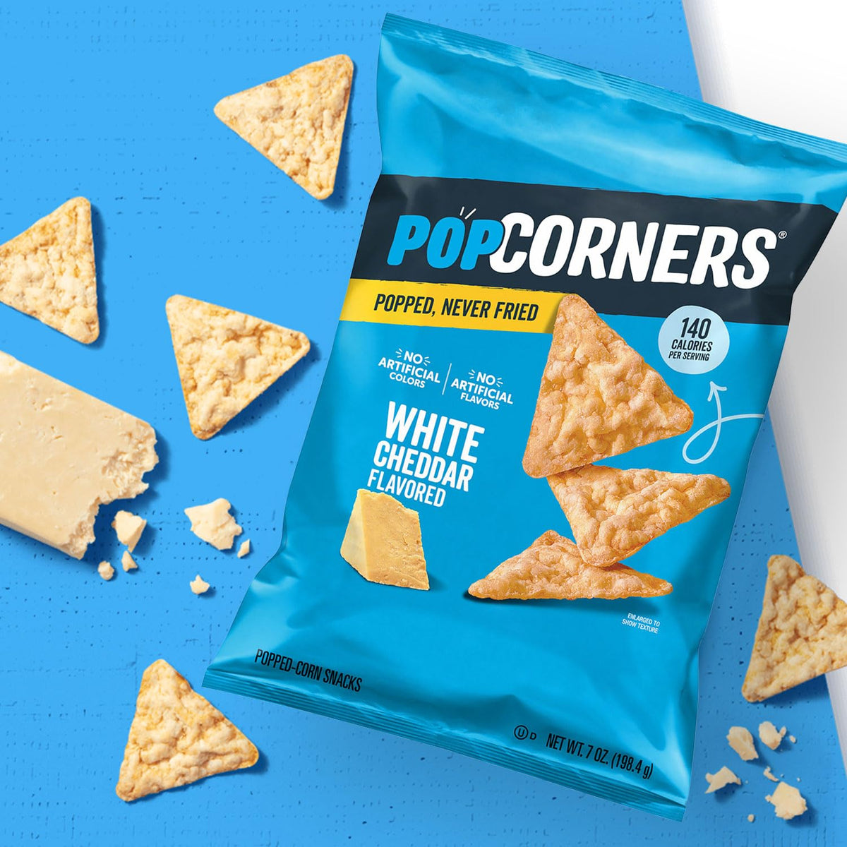 PopCorners packaging variation close-up highlights the variant packaging.