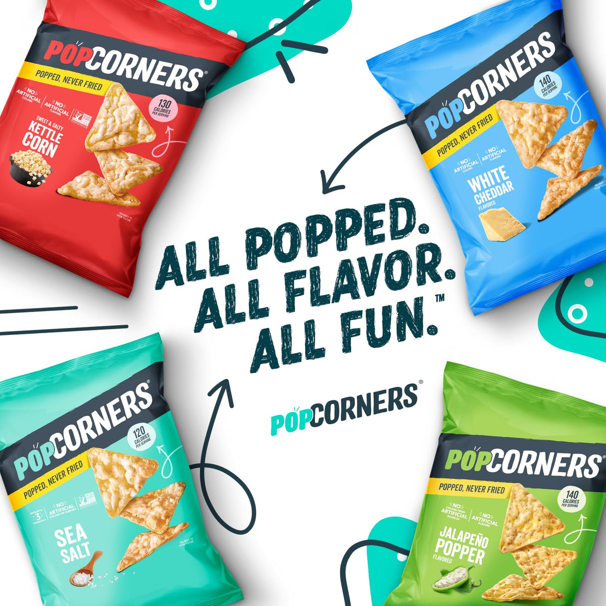 Bulk 20-pack packaging from PopCorners Spicy Queso is convenient.