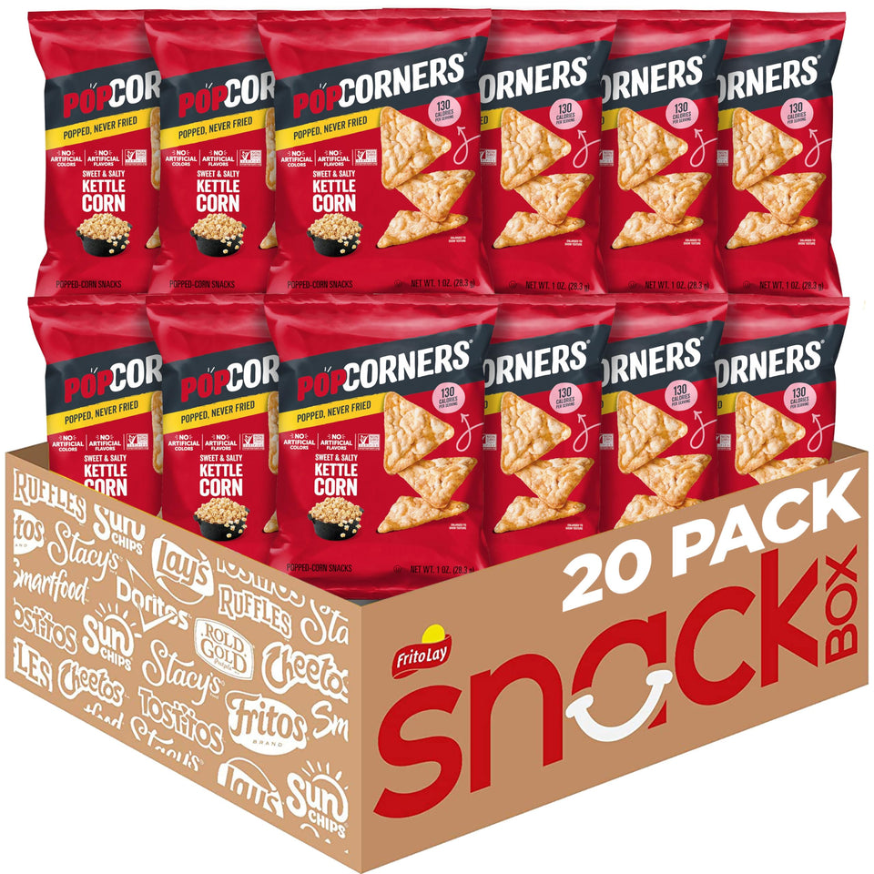 PopCorners Sweet and Salty Kettle Corn 1 oz pack, on-the-go snack.