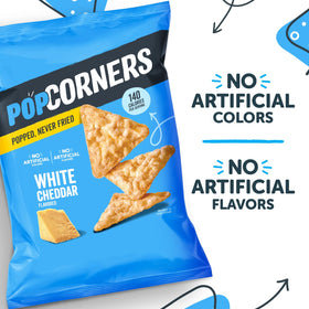 PopCorners White Cheddar on-the-go snack in hand, ready to fuel workouts.