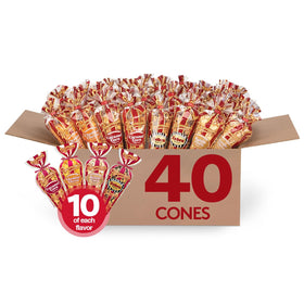 Popcornopolis 40-pack variety cones, ideal for sharing and gifting