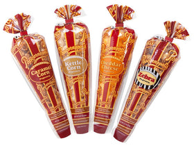 Popcornopolis Cheddar Cone Pack—savory crunch ideal for on-the-go snacking.