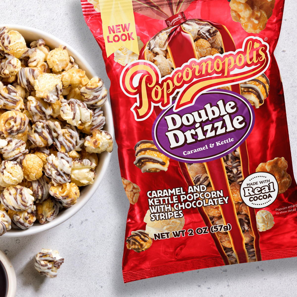 Popcornopolis Gluten-free label supports allergen-friendly snacking choices.