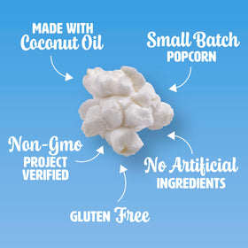 Three-ingredient Popcornopolis Nearly Naked close-up highlighting simplicity