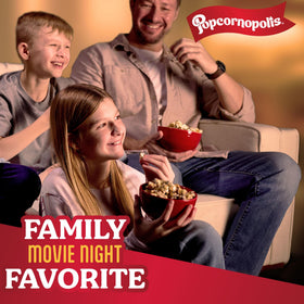 Popcornopolis Non-GMO corn label emphasizes quality ingredients for mindful snacking.