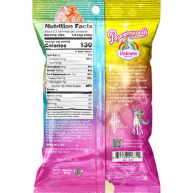 Popcornopolis Unicorn rainbow flavor close-up highlights fruity notes.