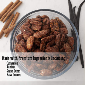 Pop'N Popcorn pecans on ice cream provide crunchy, flavorful topping.