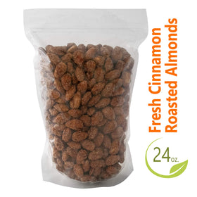Serving suggestion: bowl of cinnamon almonds ready to elevate snacks and desserts.