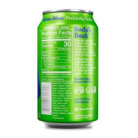 Poppi Alpine Blast can side panel showing nutrition information for informed choices