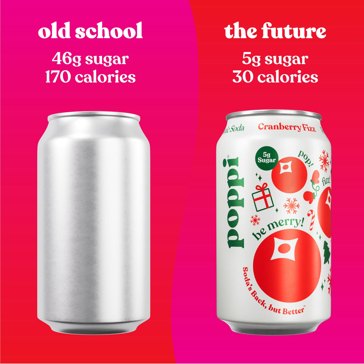 Poppi Cranberry Fizz bottle close-up highlighting a modern prebiotic soda option