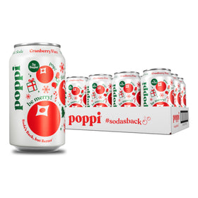 Poppi Cranberry Fizz can showing sparkling prebiotic refreshment with apple cider vinegar