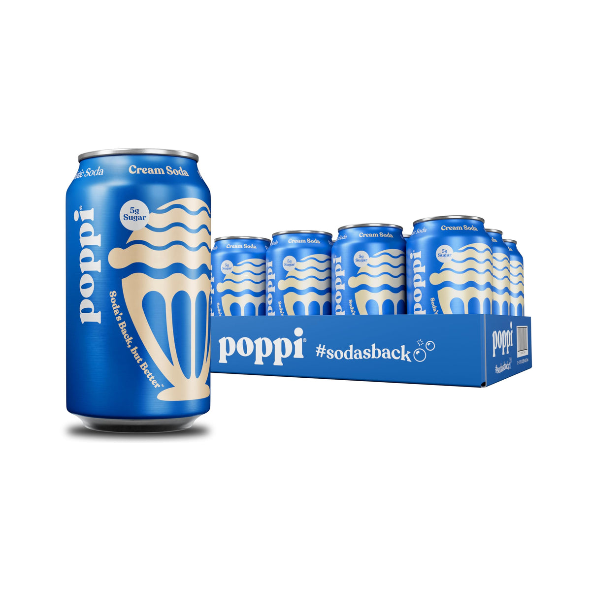 Poppi Cream Soda bottle—refreshing prebiotic beverage for a tasty treat.