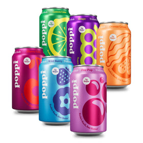 Poppi Lemon Lime can with vibrant fizz offers a refreshing prebiotic sip.