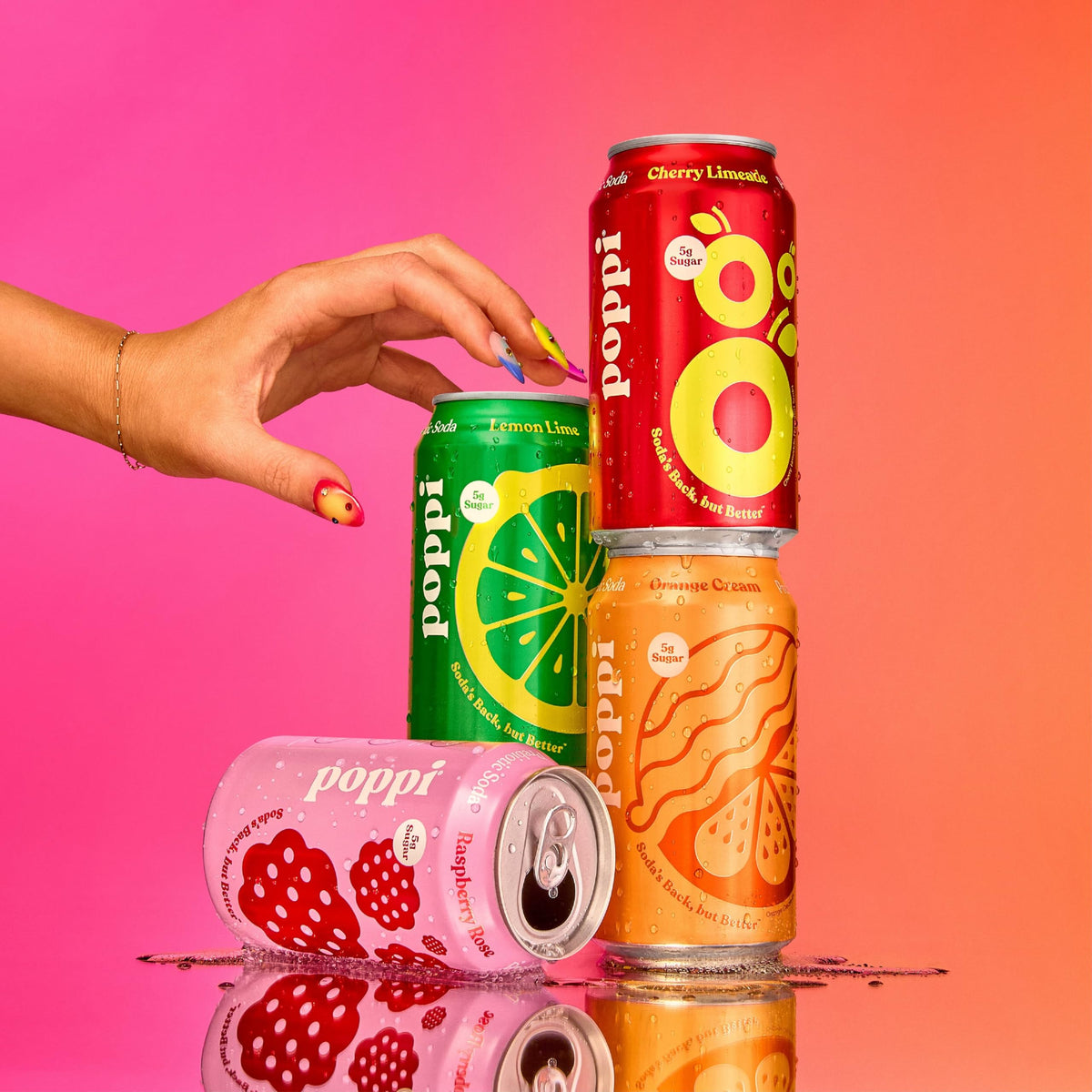 Poppi Lemon Lime can brings crisp citrus with 35 calories or less