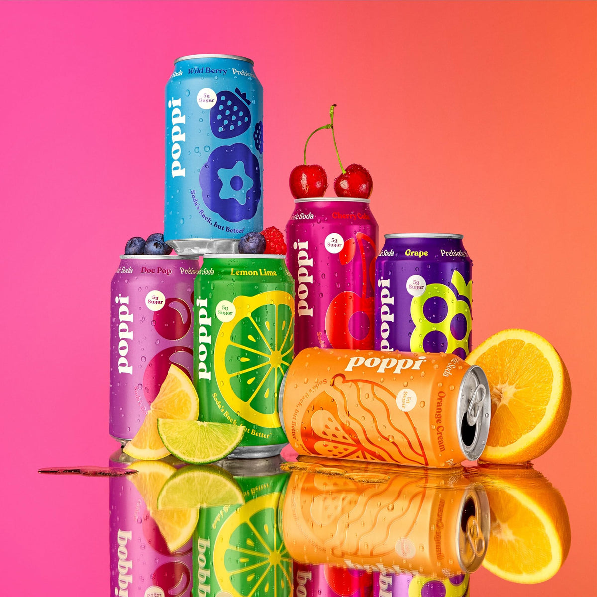Poppi Orange Cream can highlights creamy citrus notes suitable as a mixer.