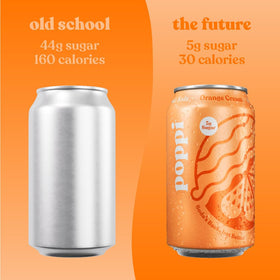Poppi Orange Cream 12-pack display emphasizes value and convenience